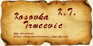 Kosovka Trmčević vizit kartica